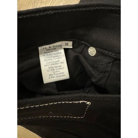 Rag & Bone Black Ankle Skinny Jeans Sz 28 Raw Hem EUC - Picture 10 of 10